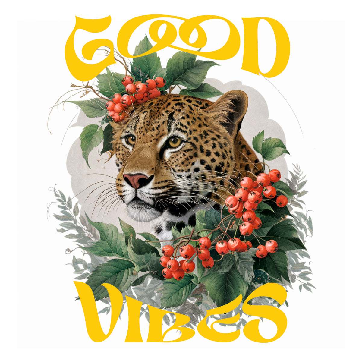 Vit UNISEX T-shirt med ryggtryck “Good Vibes”