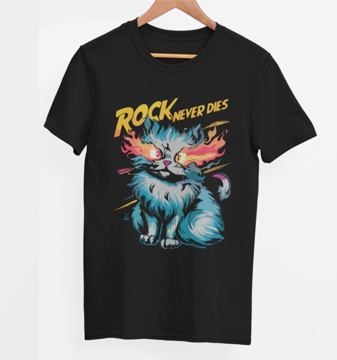 Svart UNISEX T-shirt ”Rock never dies”