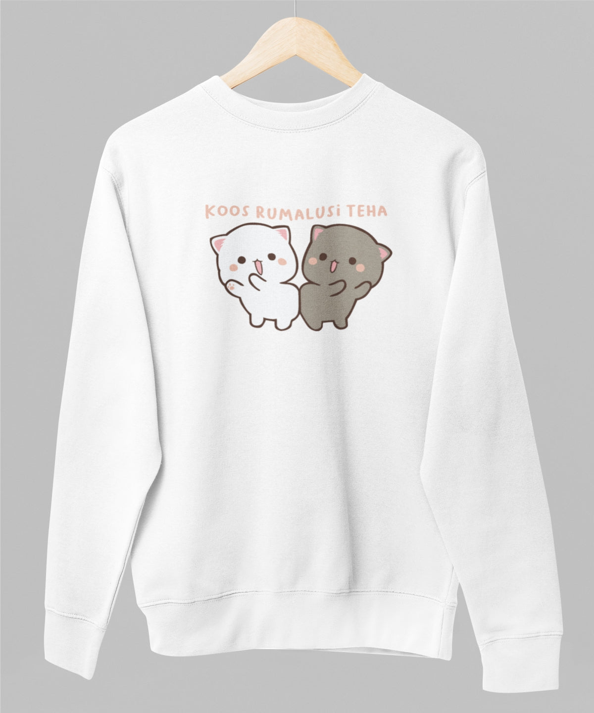 Valge unisex pusa "Koos rumalusi teha"