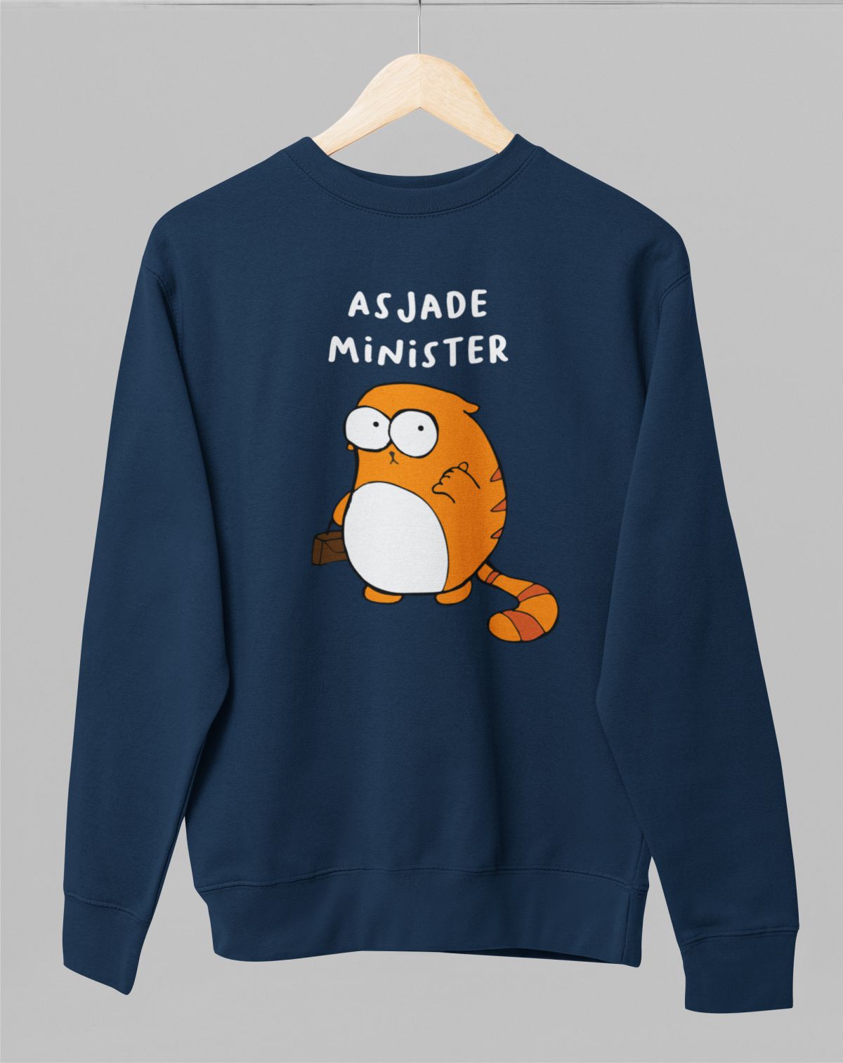 Sinine UNISEX dressipluus ilma kapuutsita "Asjade minister"