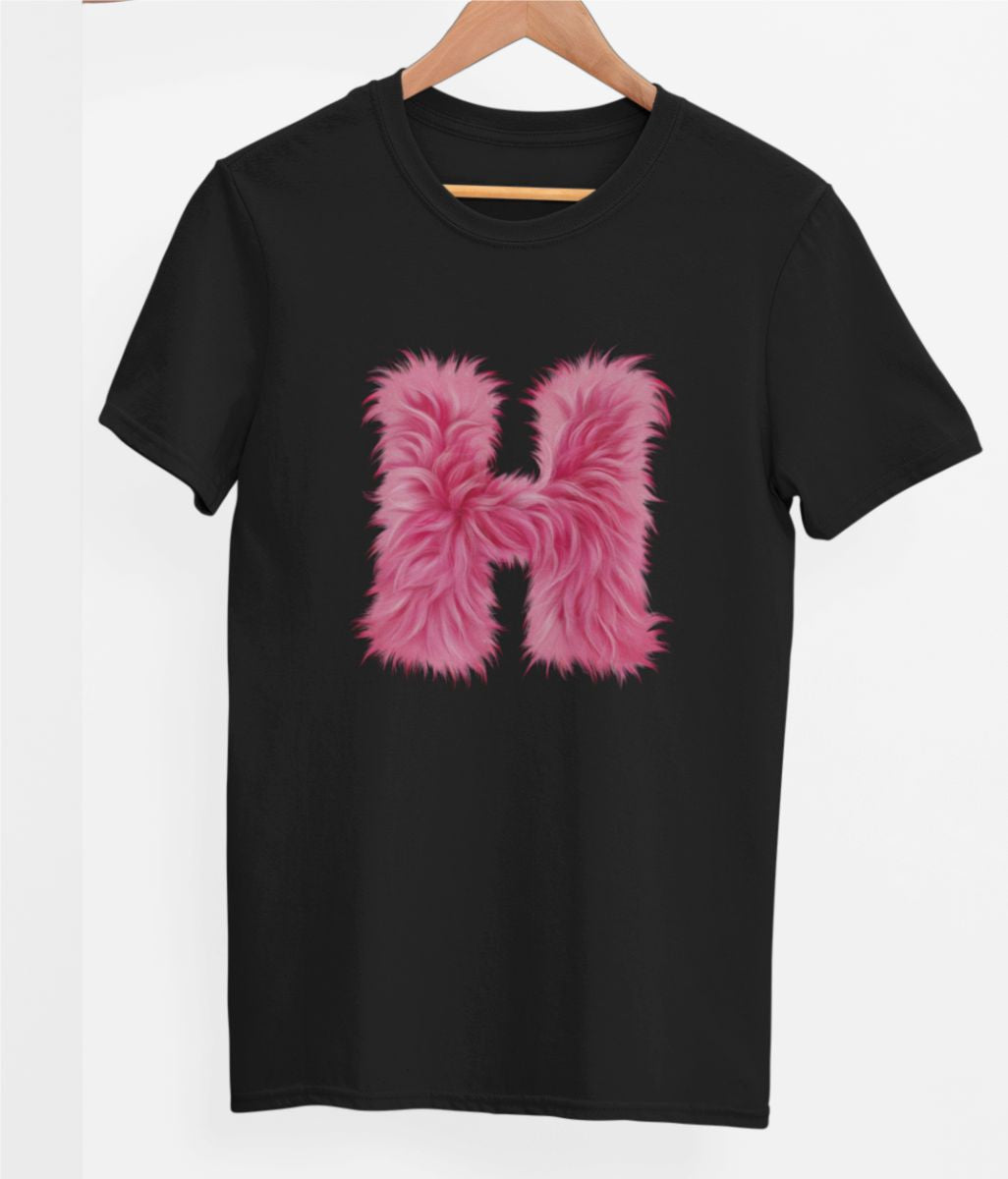 Svart UNISEX T-shirt “H Buchstabe”