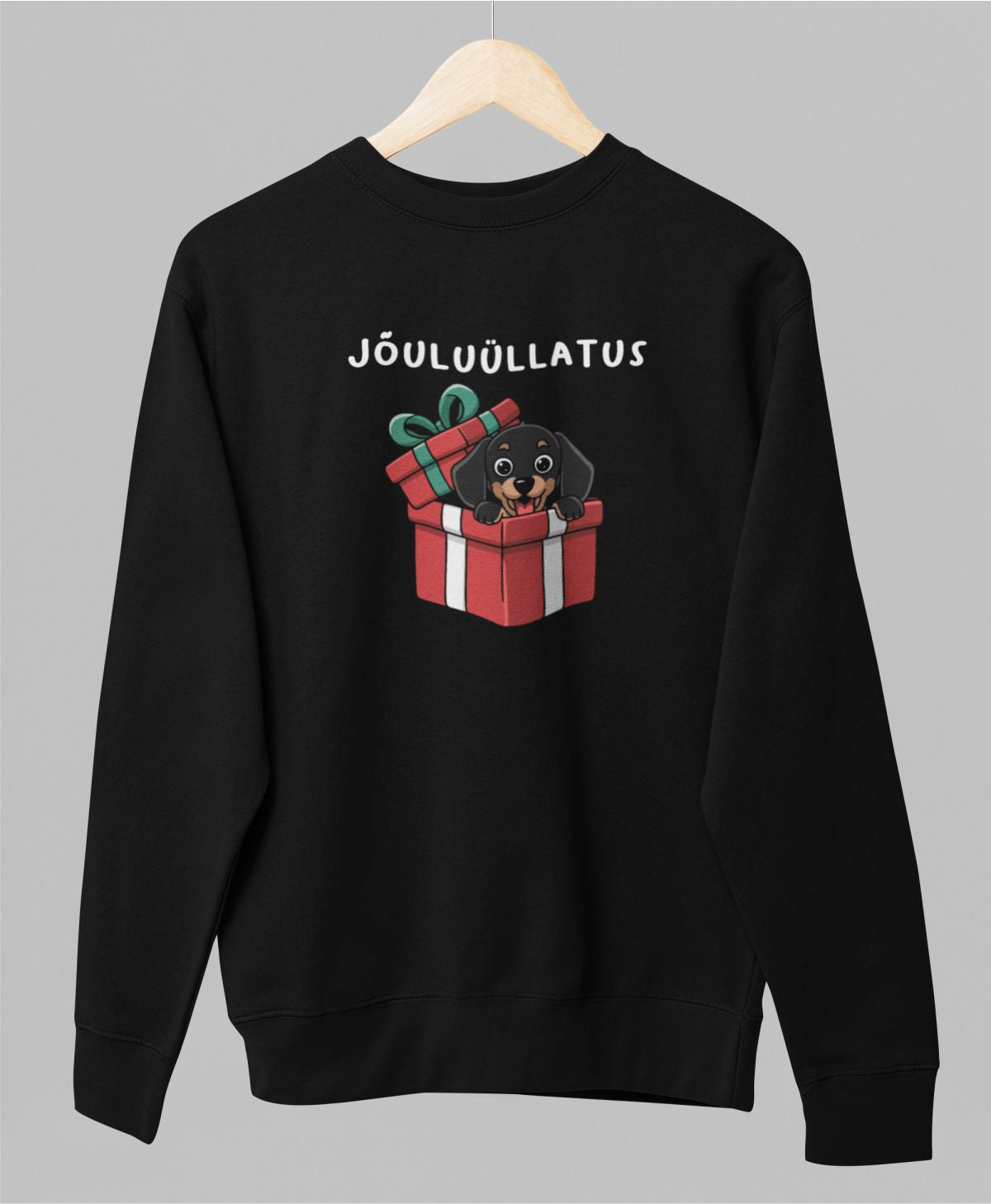 Must UNISEX pusaer ilma kapuutsita "Jõuluüllatus"