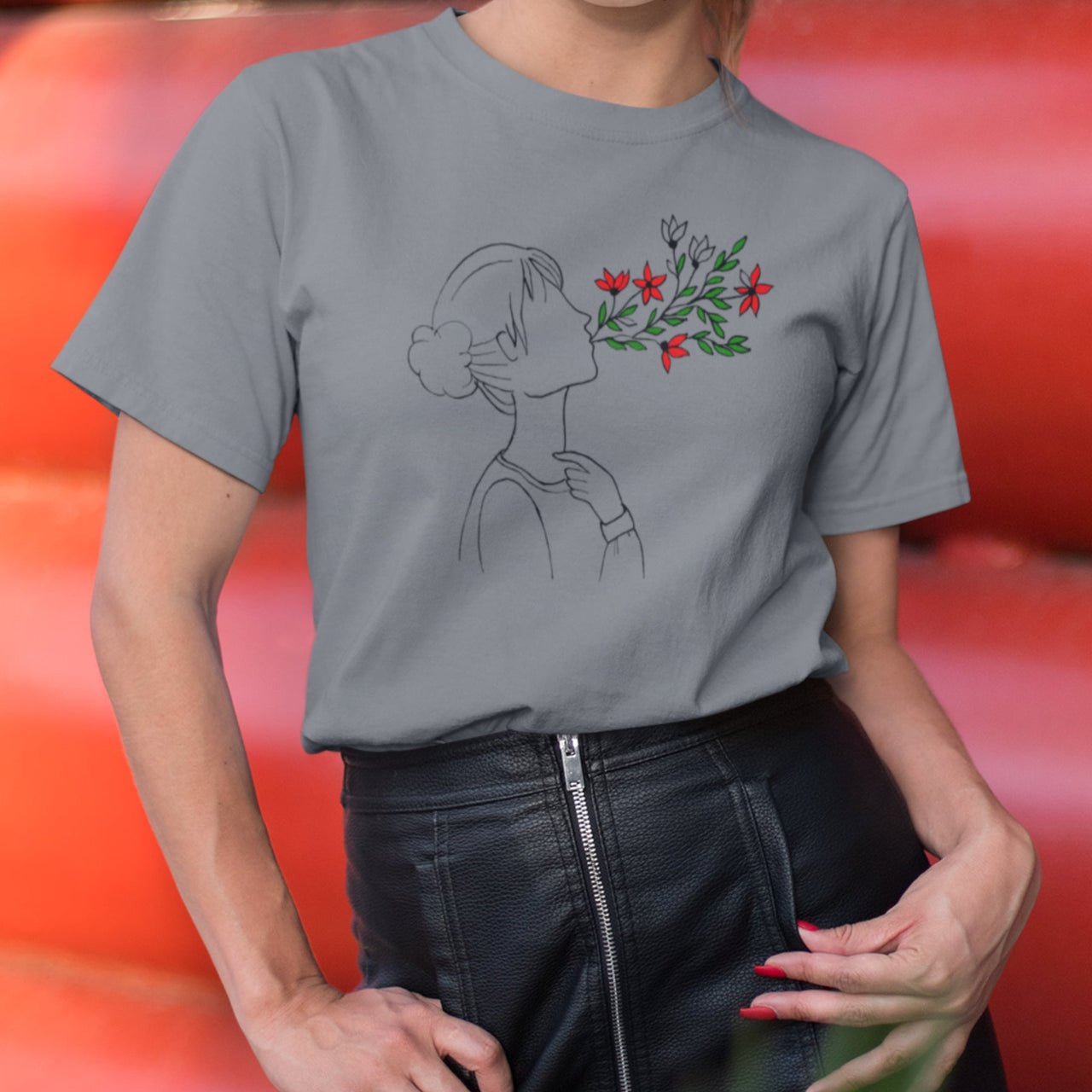 Šedé tričko Melange Breathing