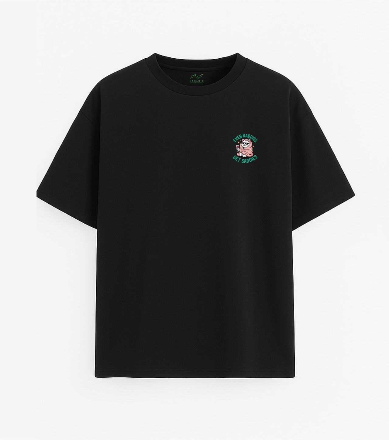 Oversized black T-shirt "Sad"