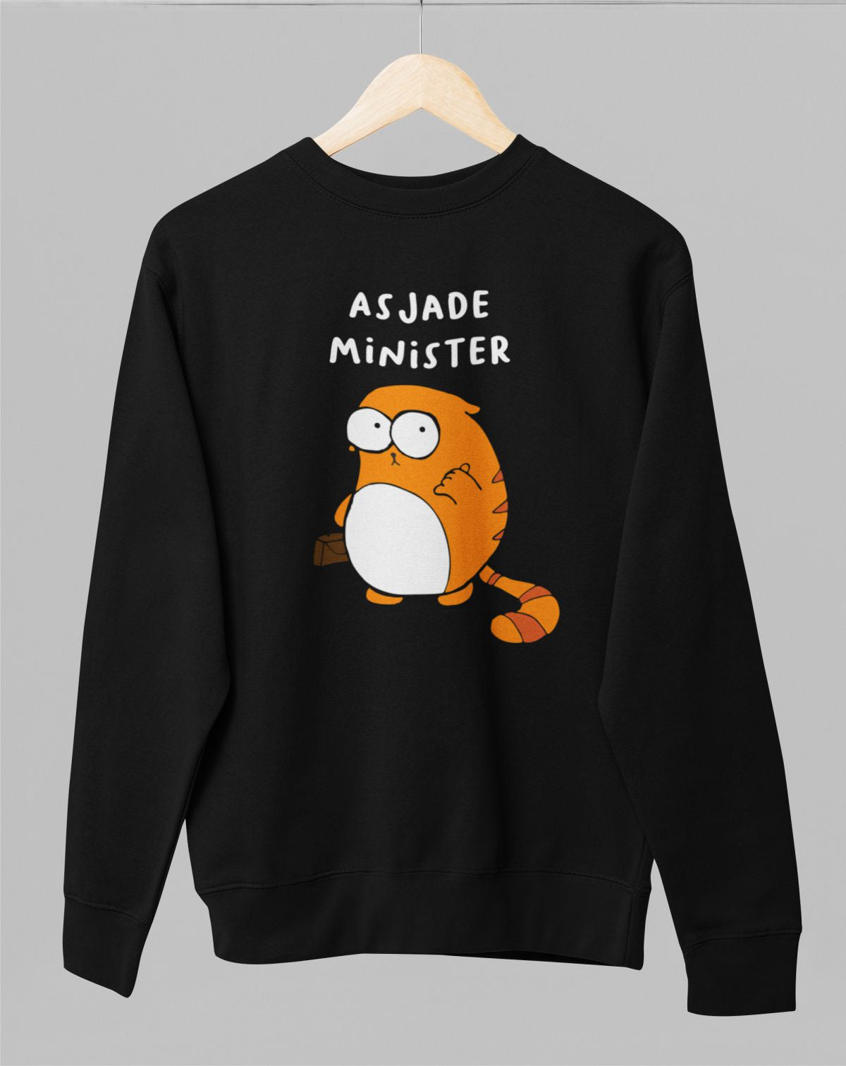 Must UNISEX dressipluus ilma kapuutsita "Asjade minister"