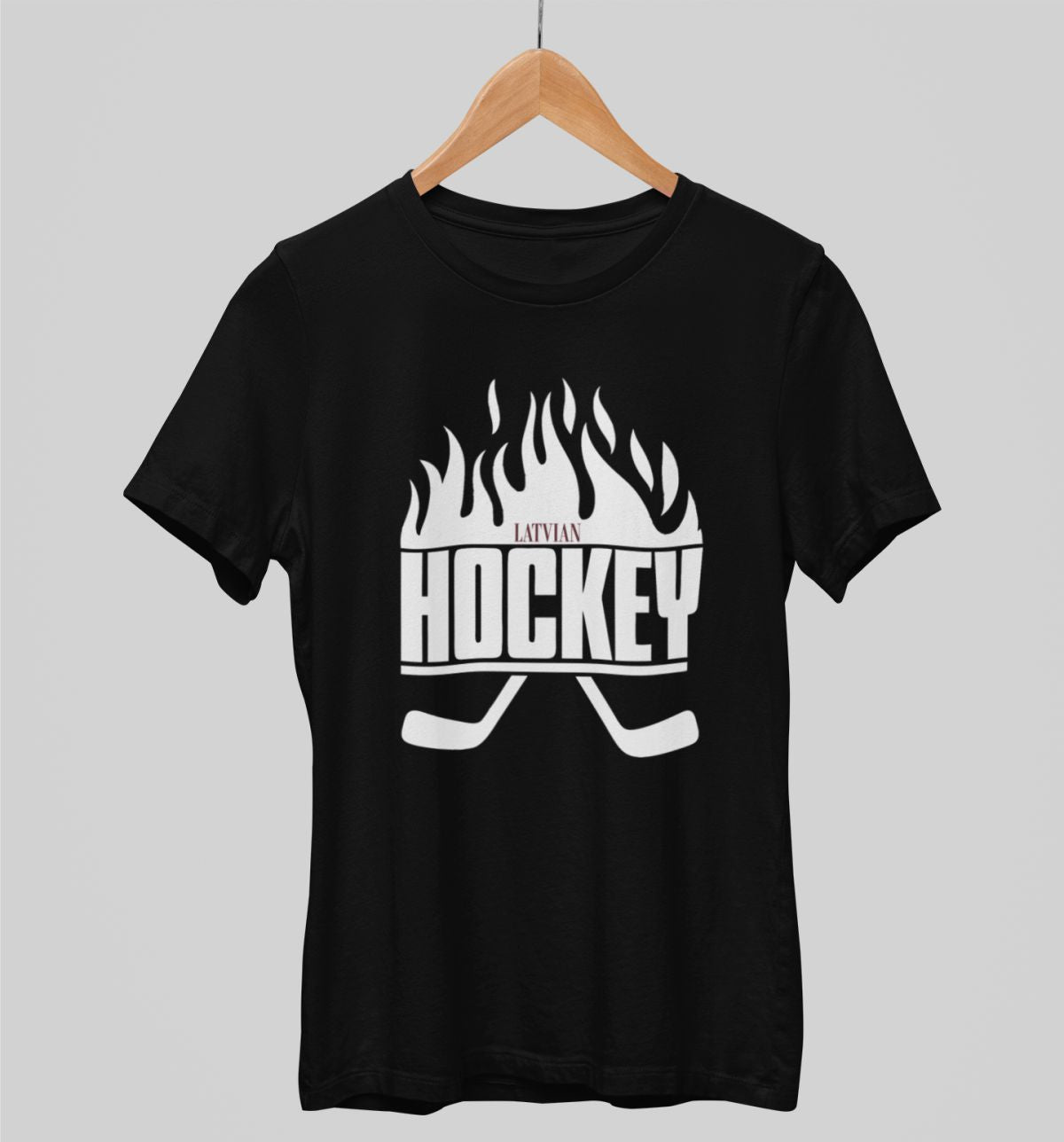 Melni unisex krekli "Latvian hockey"