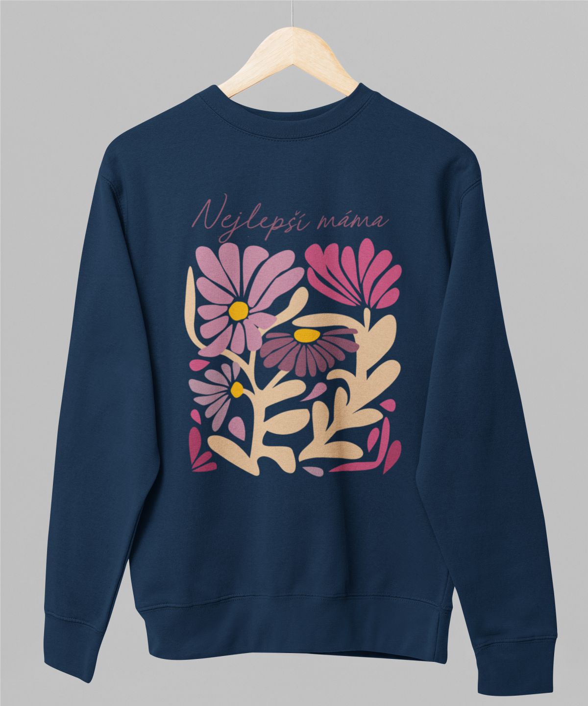 Modrá unisex mikina "Nejlepší máma"