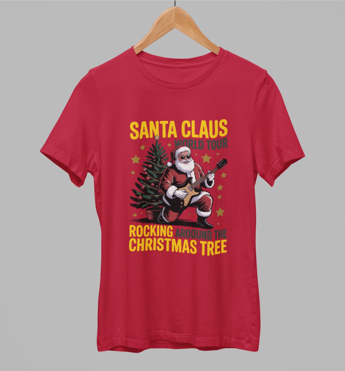 Punane UNISEX T-särgid "Santa Claus world tour"