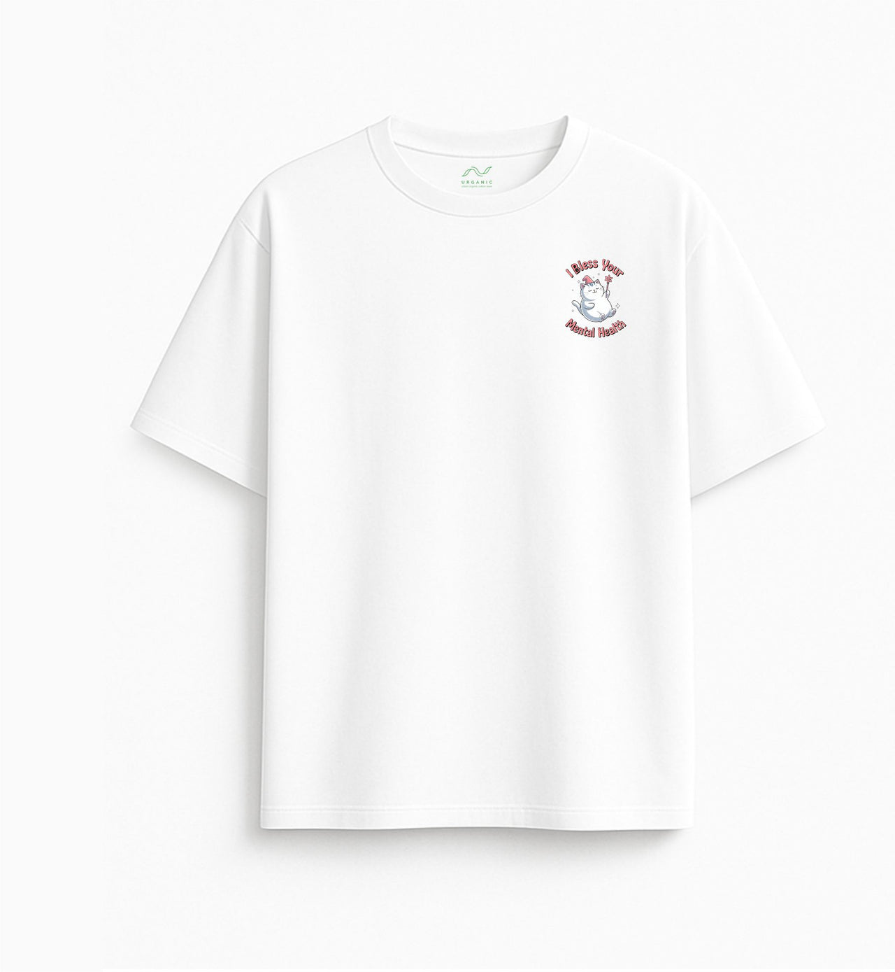 Oversized white T-shirt "Bless"