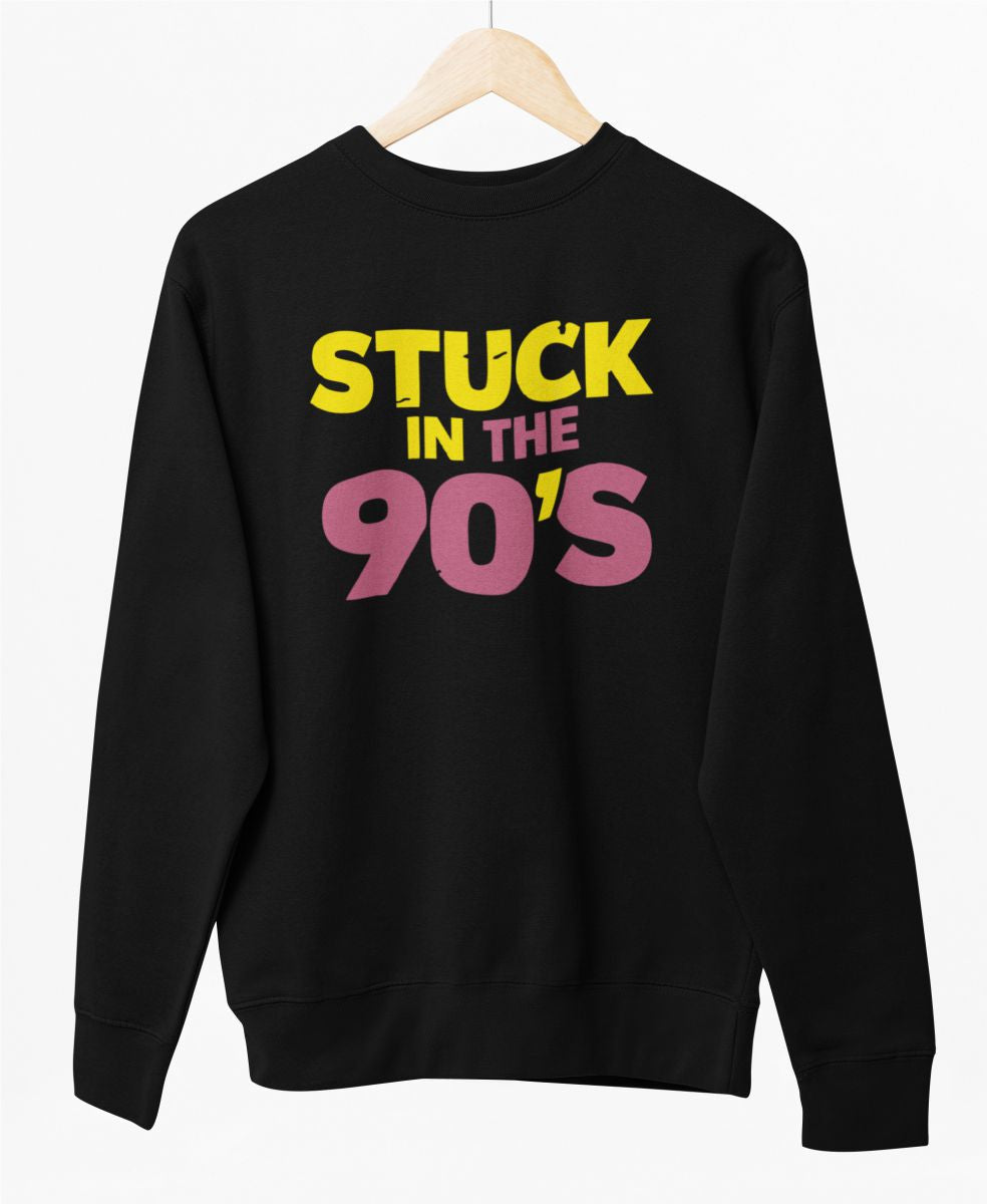 Must UNISEX dressipluus ilma kapuutsita "Stuck in the 90's"