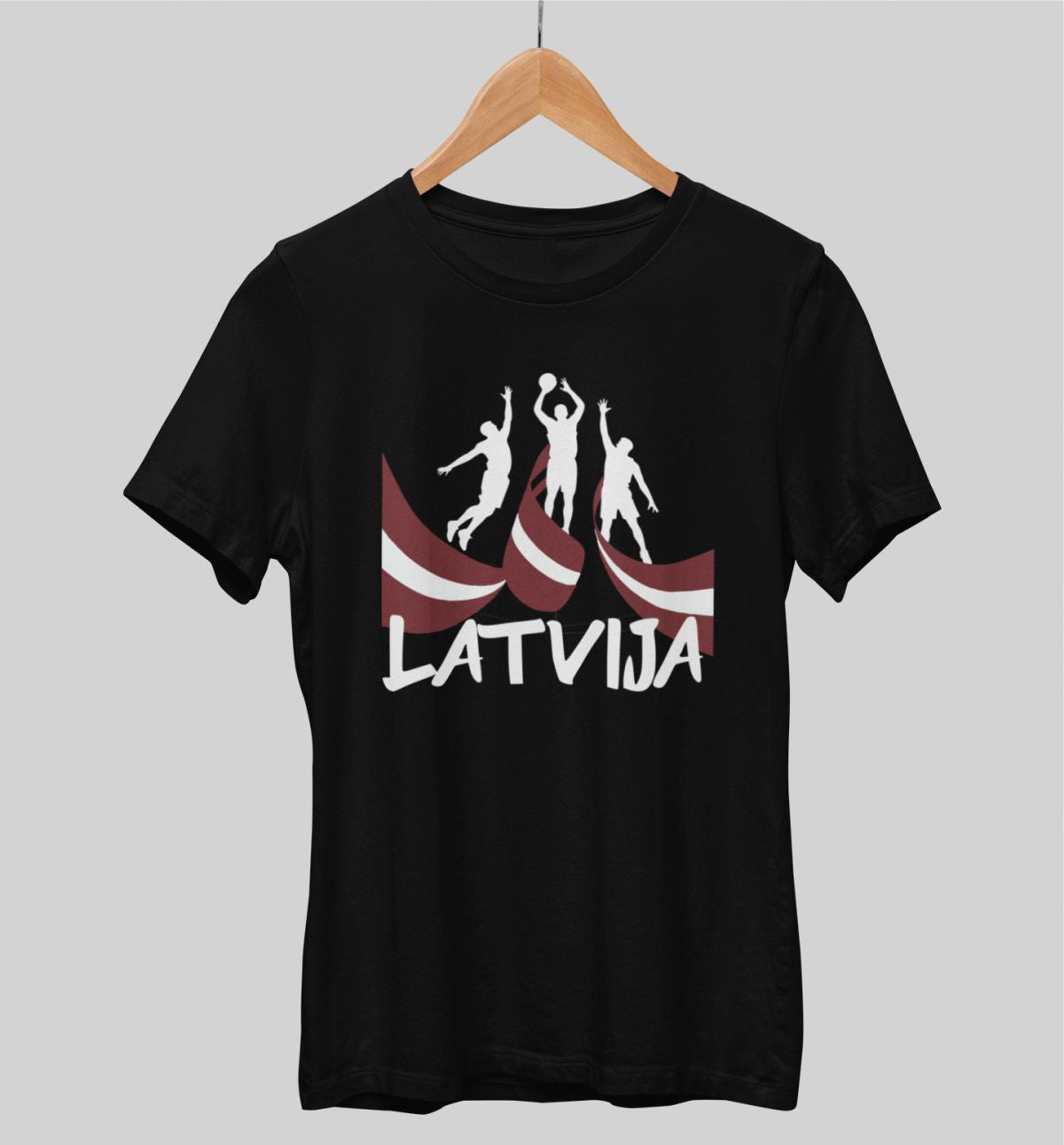 Melni unisex krekli "Latvija basketball"