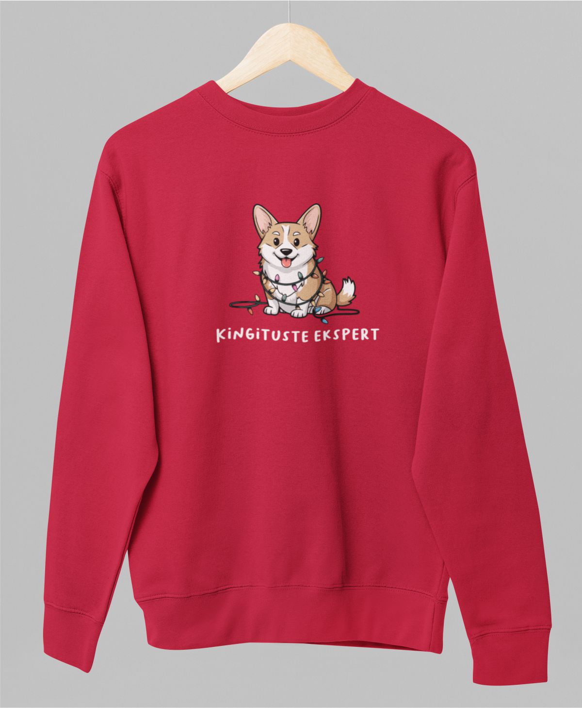 Punane UNISEX pusaer ilma kapuutsita "Kingituste ekspert"
