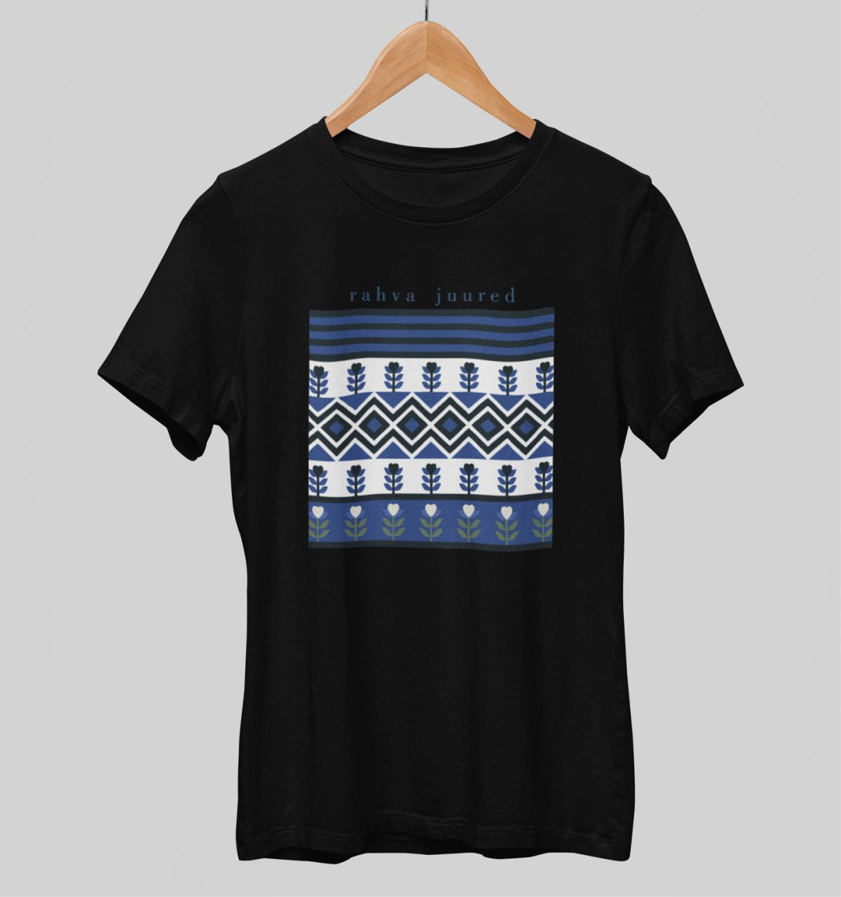 Must unisex T-särk "Rahva juured"