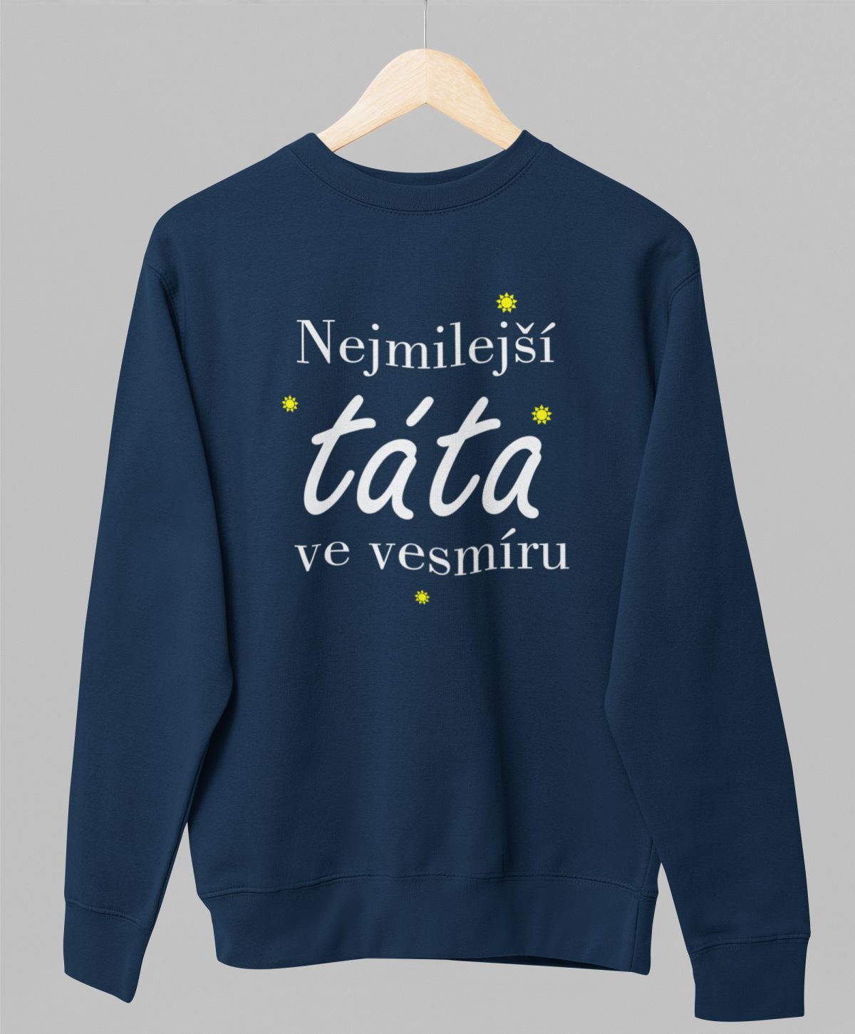 Modrá unisex mikina "Nejmilejší táta ve vesmíru"