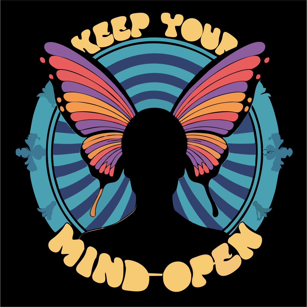 Mustad UNISEX T-särgid "Keep your mind open"