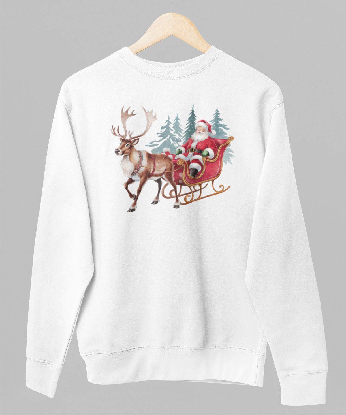 Balts UNISEX džemperis bez kapuces "Ziemassvētku brīnums"