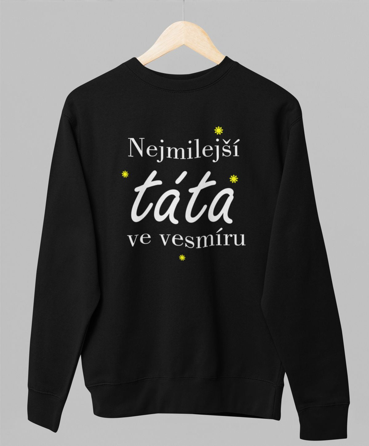 Černá unisex mikina "Nejmilejší táta ve vesmíru"