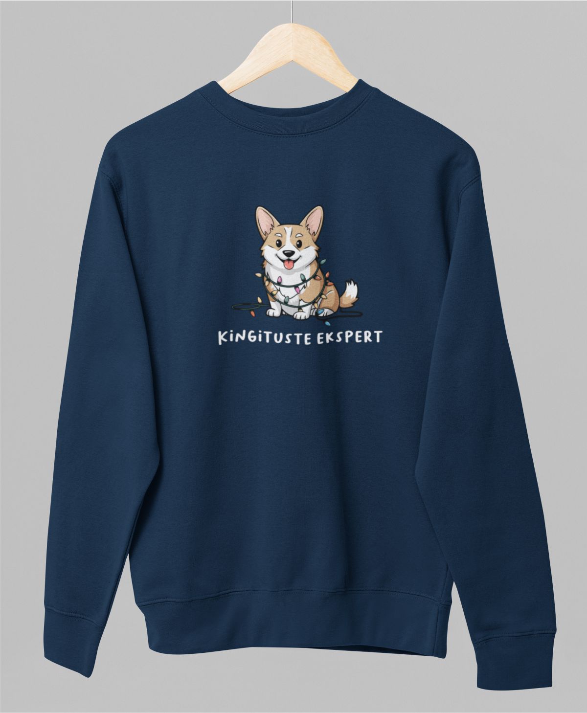 Sinine UNISEX pusaer ilma kapuutsita "Kingituste ekspert"