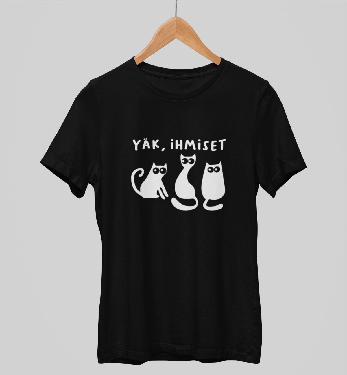 Mustat unisex T-paidat "Yäk, ihmiset"