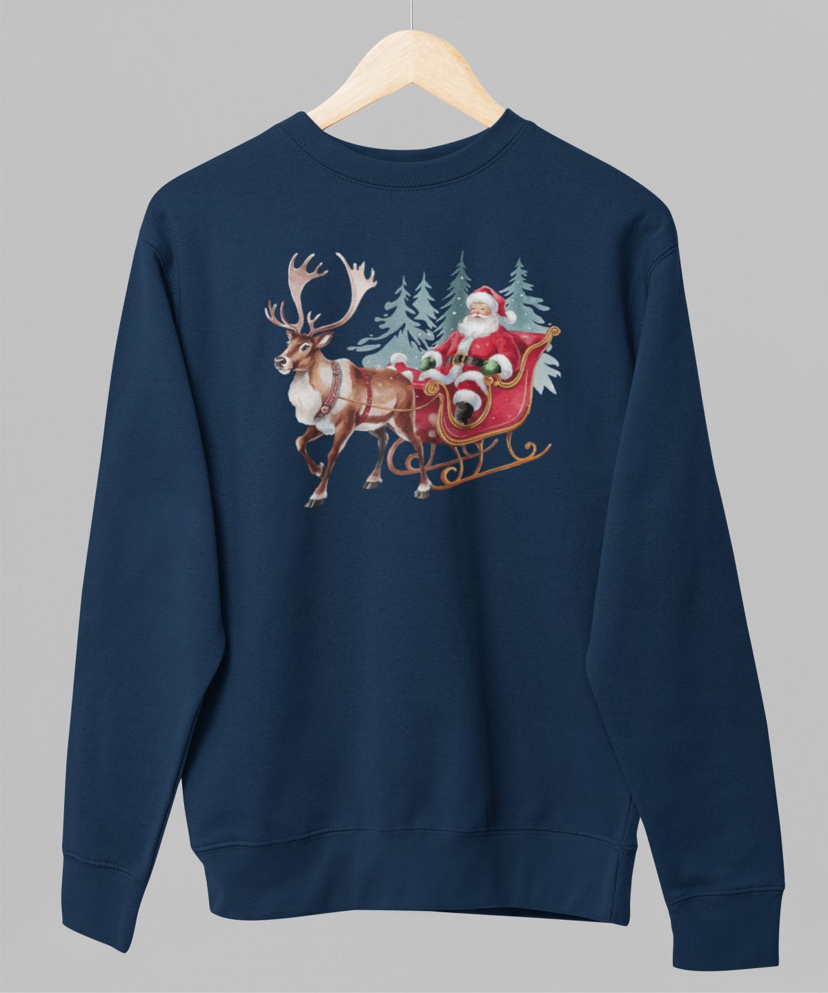 Zils UNISEX džemperis bez kapuces "Ziemassvētku brīnums"