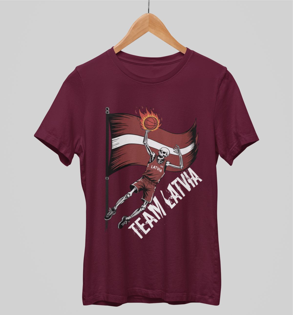 Bordo krāsas uniseksa "Team Latvia"