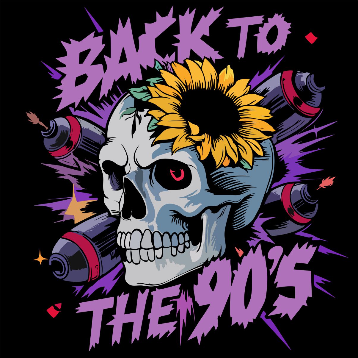Must UNISEX dressipluus ilma kapuutsita "Back to the 90's"