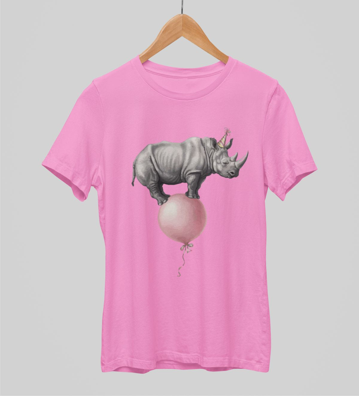 Růžové unisex tričko "Nosorožec"