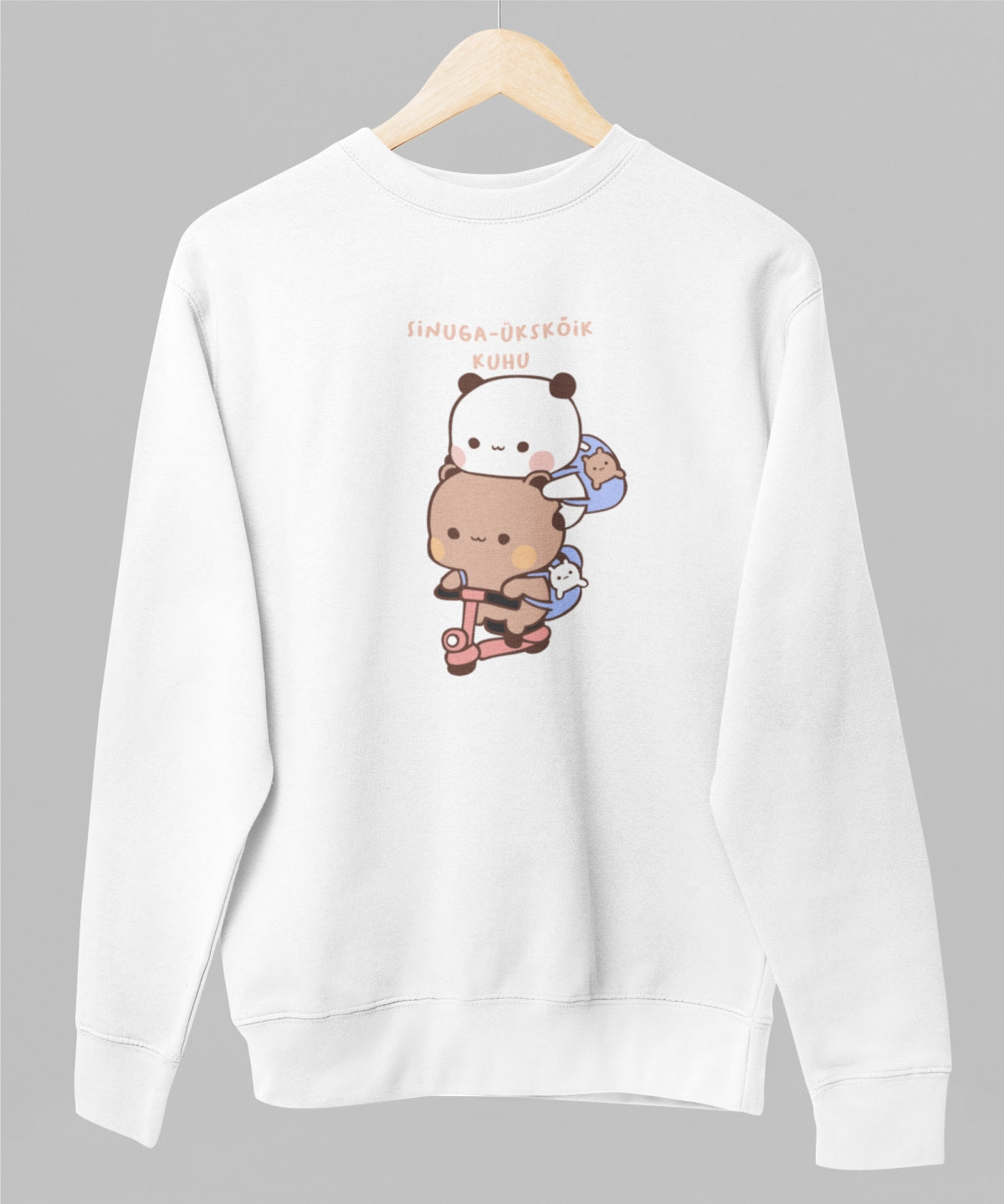 Valge unisex pusa "Sinuga – ükskõik kuhu"