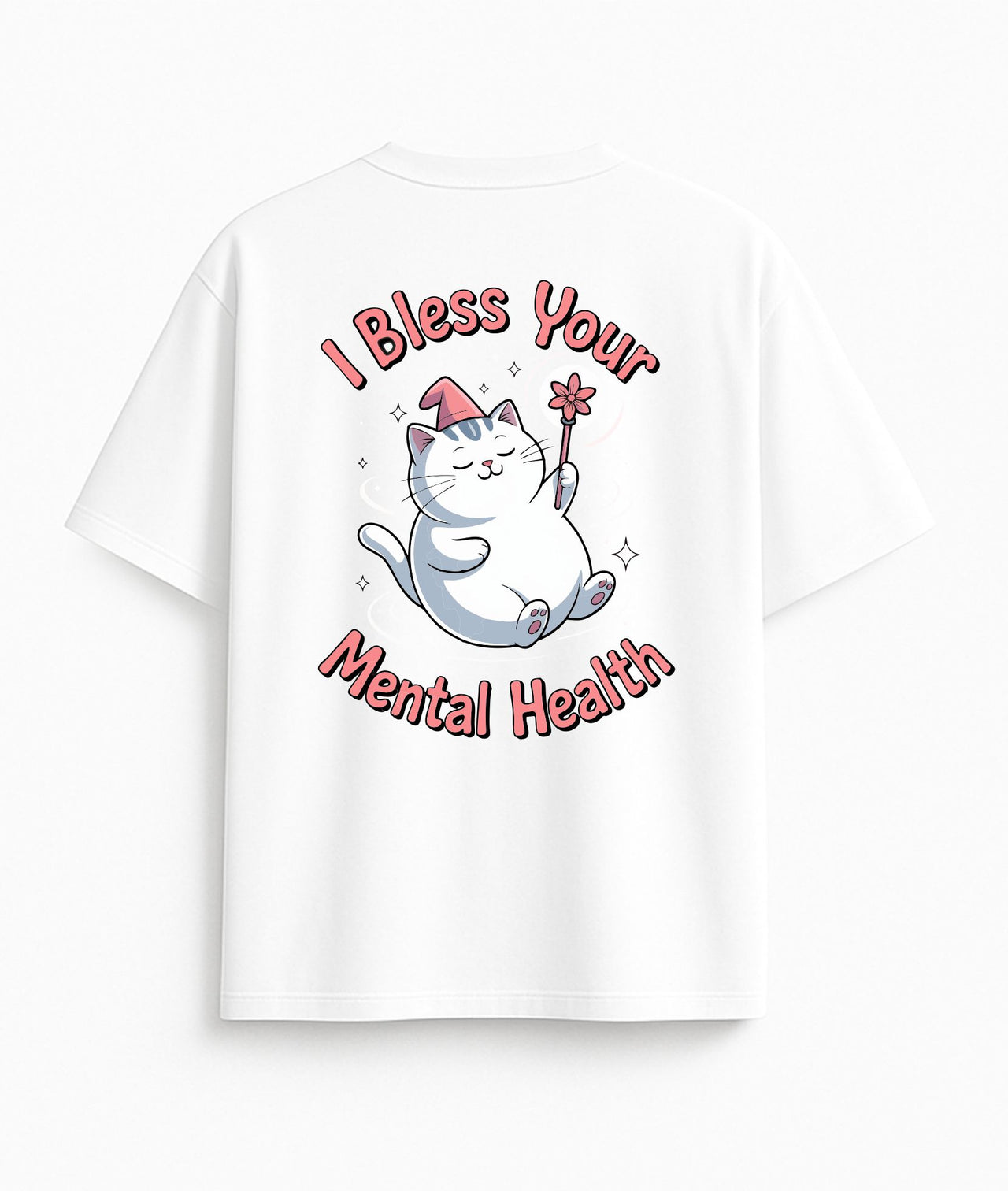 Oversized white T-shirt "Bless"