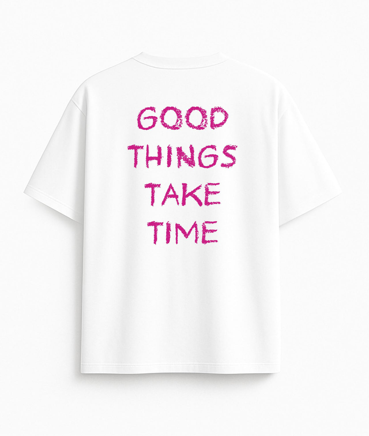 Oversized white T-shirt "Good things"