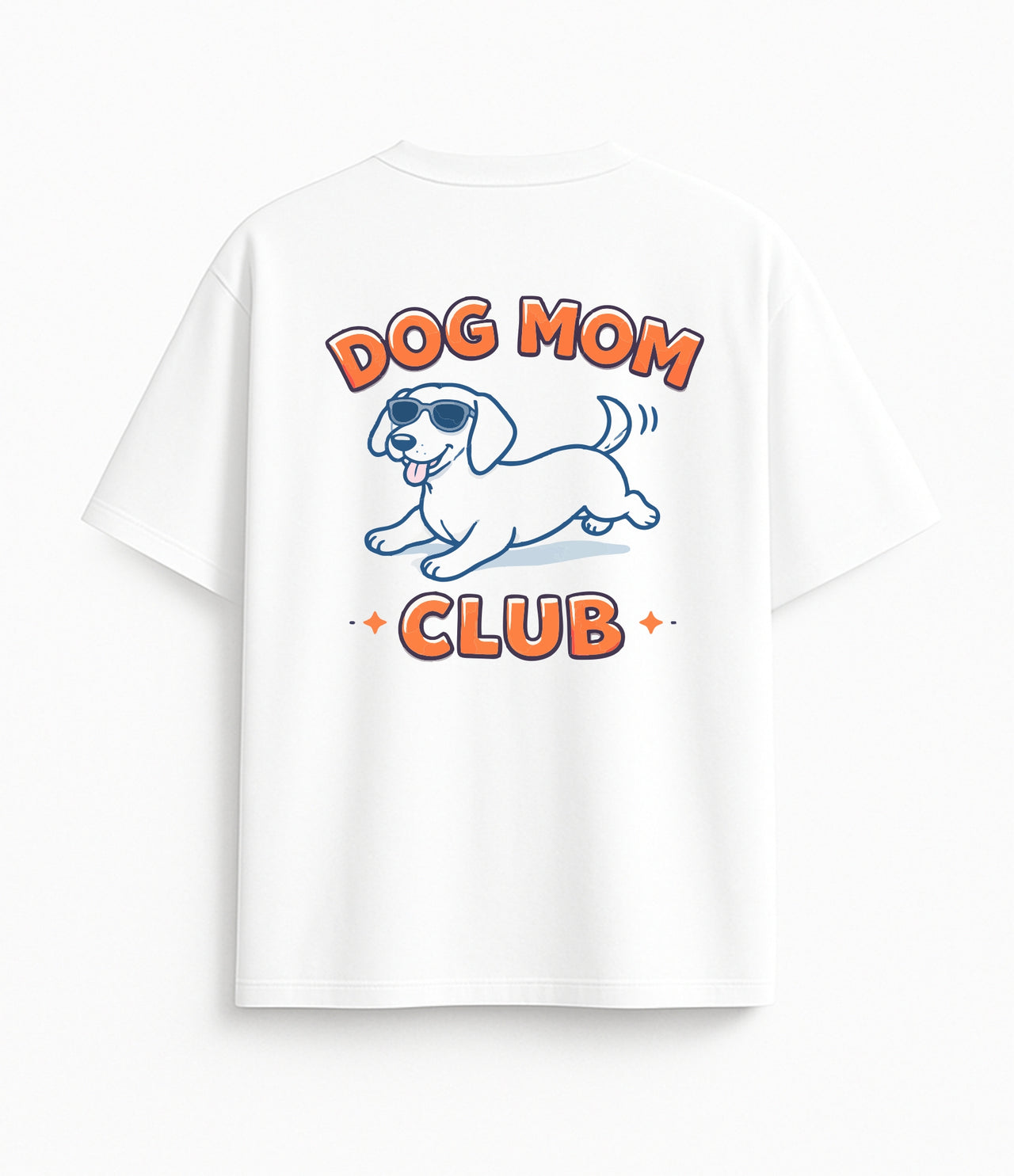 Oversized white T-shirt "Dog mom"