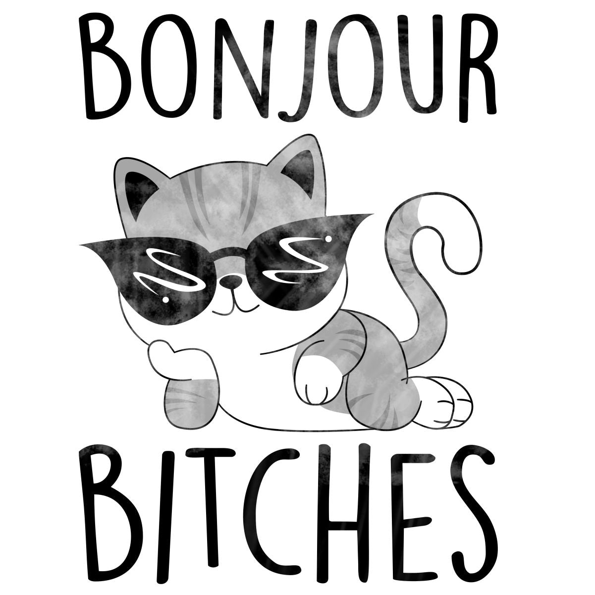 Balti UNISEX krekli "Bonjour bitches "