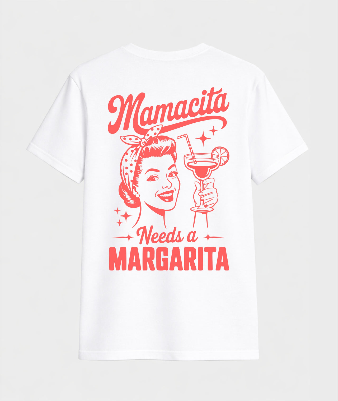 BALTI KLASIKINIAI UNISEX MARŠKINĖLIAI "MAMA NEEDS A MARGARITA"