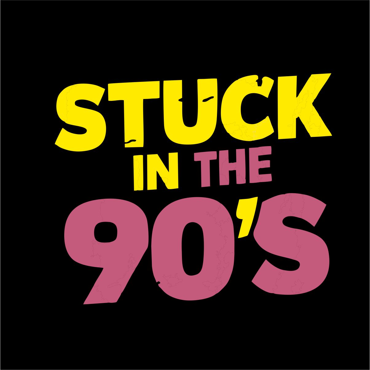 Svart UNISEX T-shirt ”Stuck in the 90's”