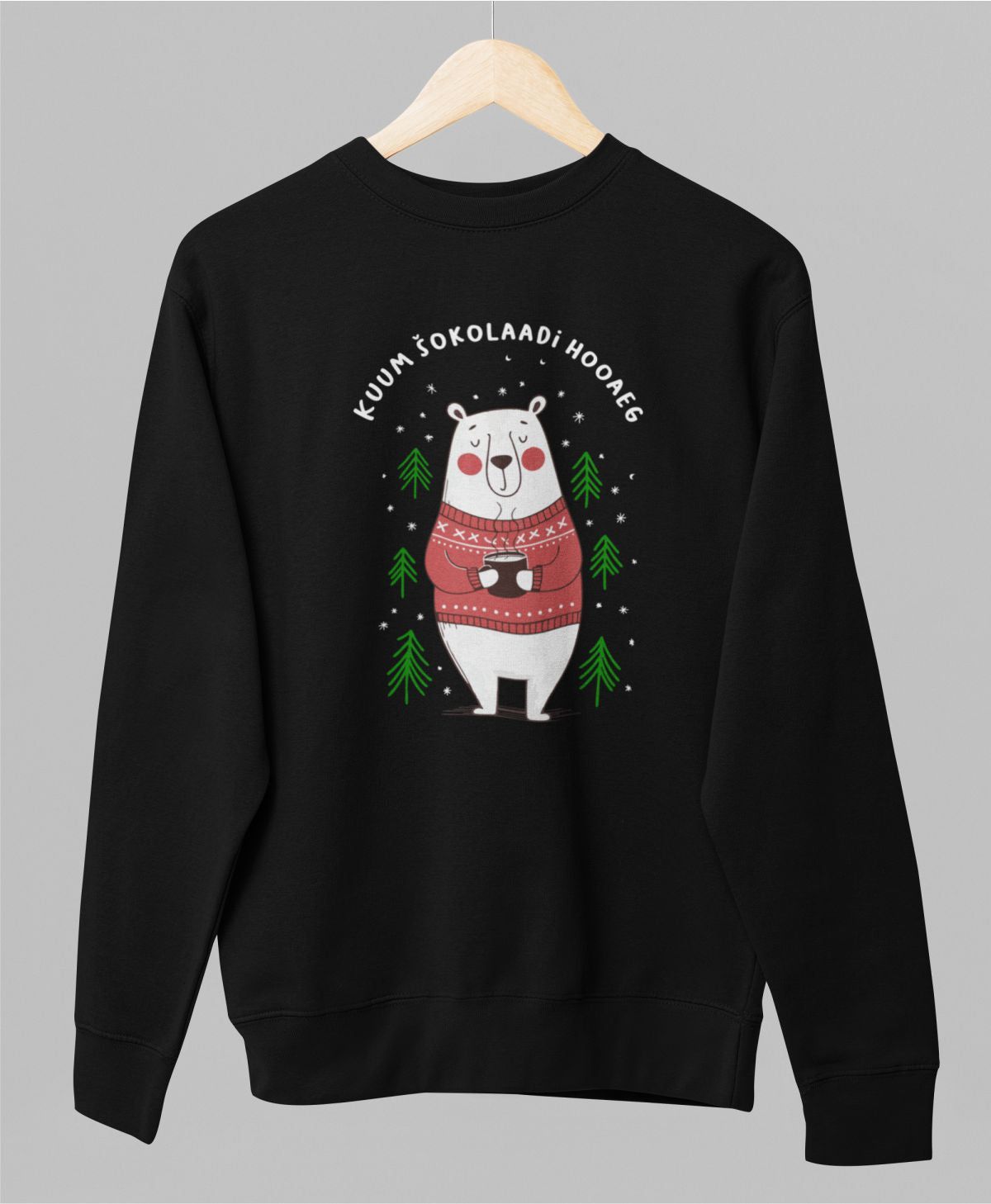 Must UNISEX pusaer ilma kapuutsita "Kuum šokolaadi hooaeg"