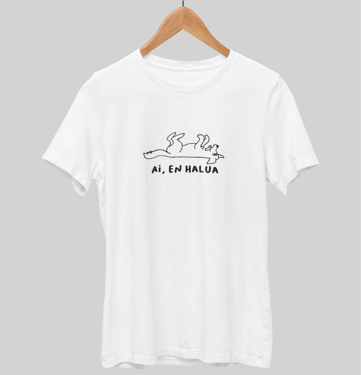 Valkoiset unisex T-paidat "Ai, en halua"