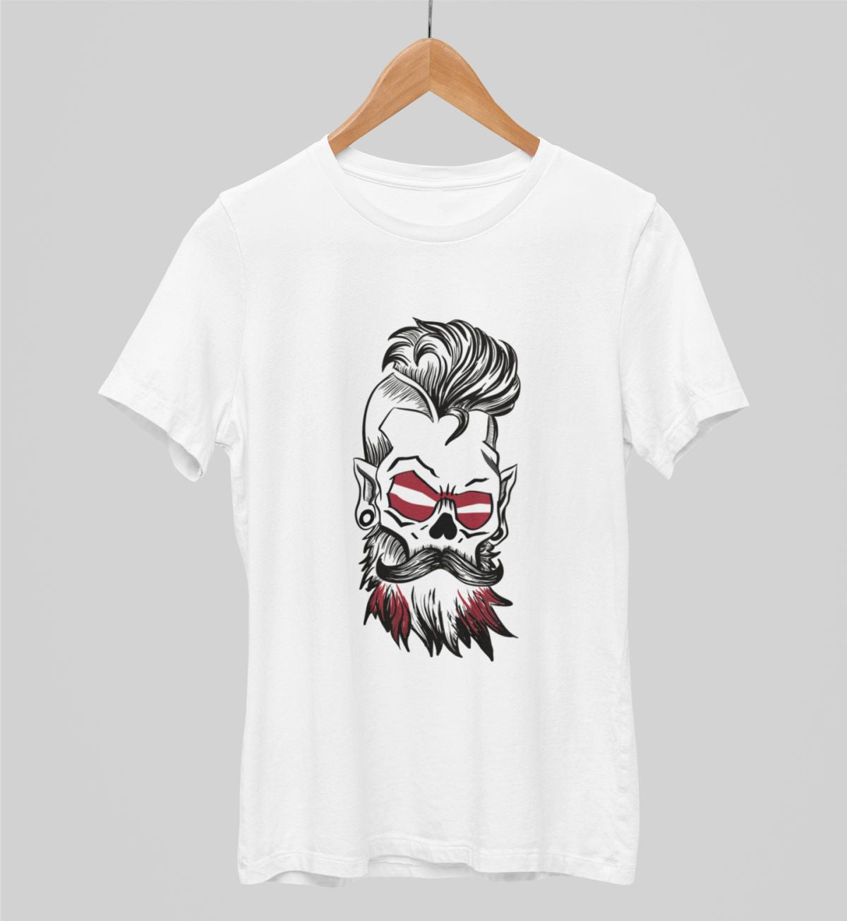 Balti UNISEX krekli "Latviešu bārda"