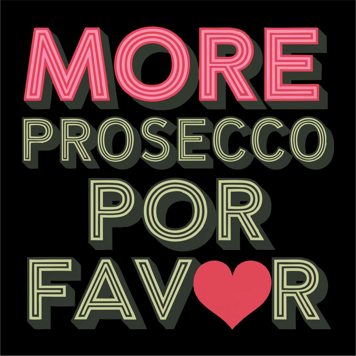 Svart UNISEX T-shirt “More prosecco”
