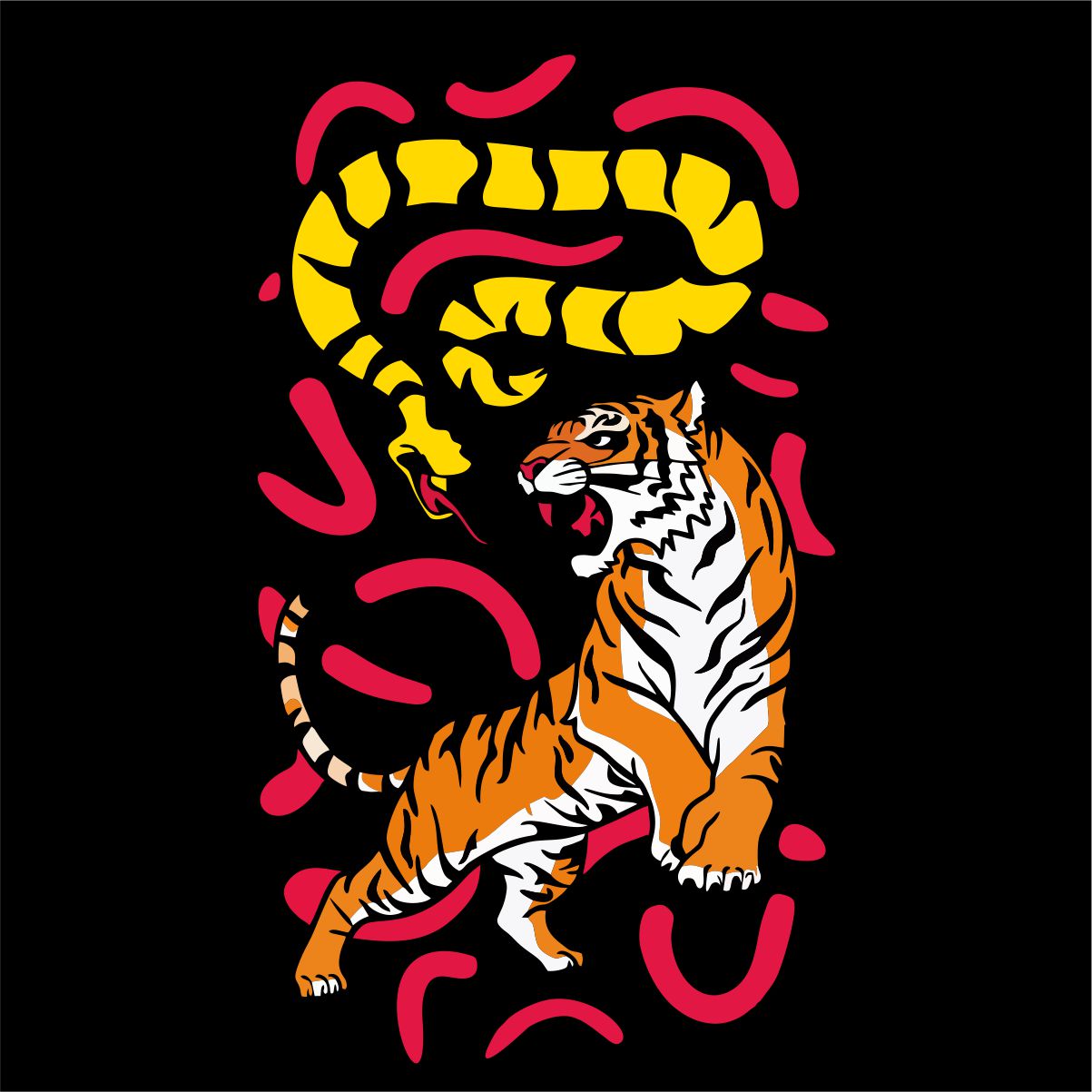 Svart UNISEX tröja “Tiger und Schlange”