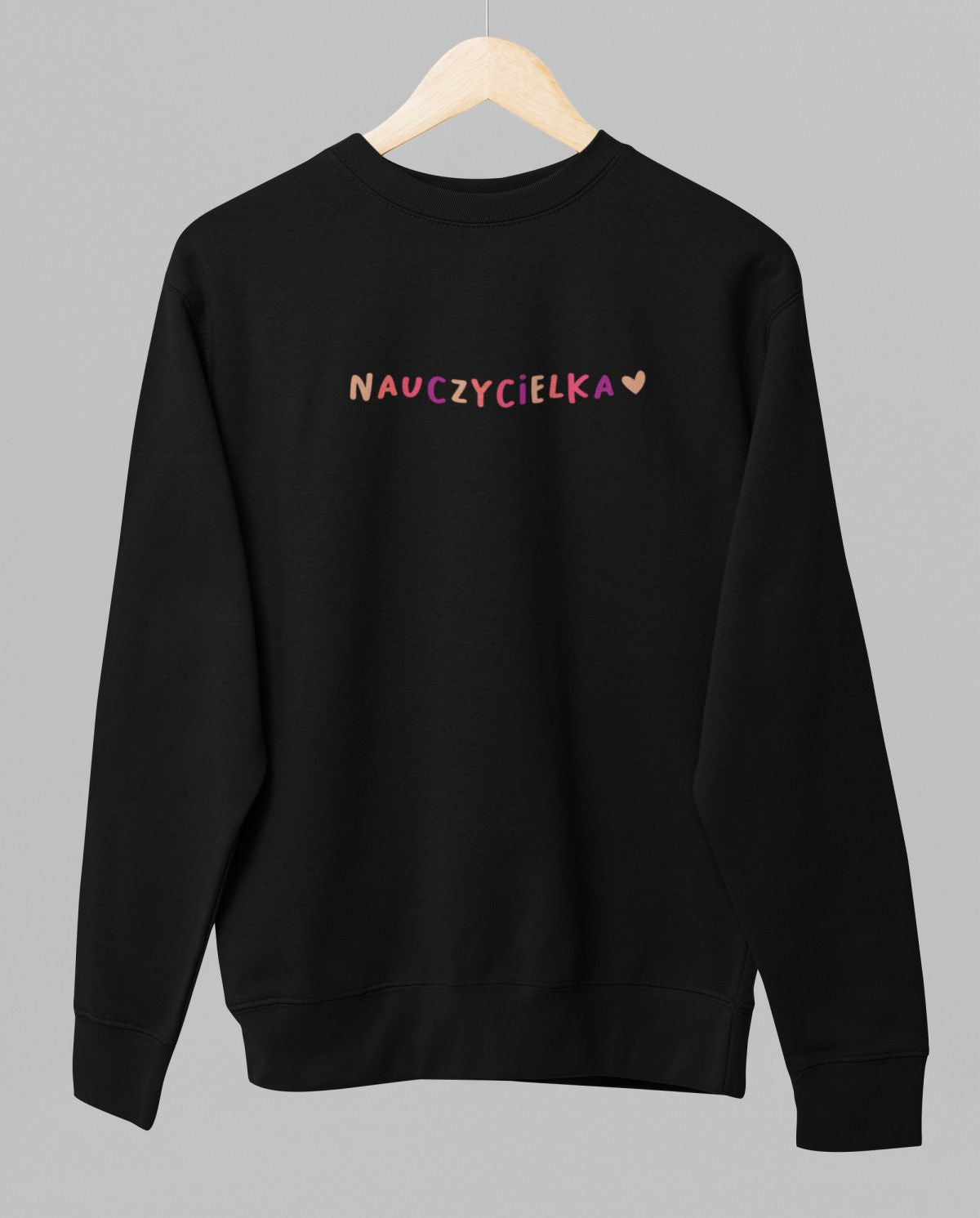Czarna UNISEX bluza "Nauczycielka" (Wyprodukowany towar)