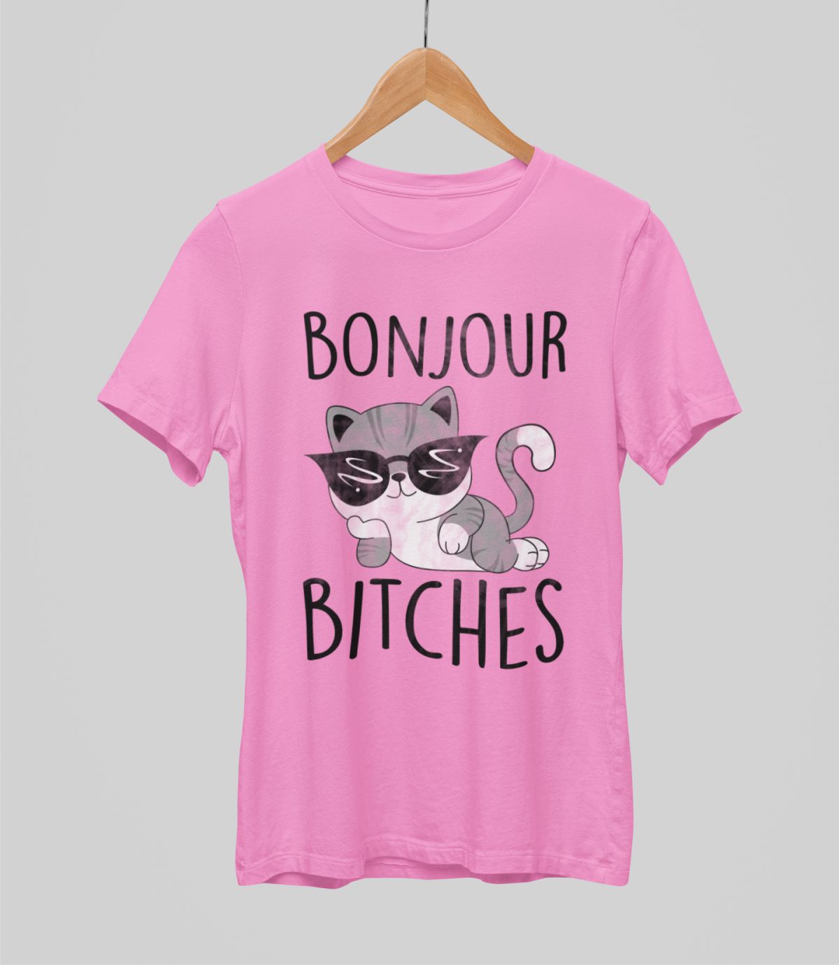 Roosad UNISEX T-särgid "Bonjour bitches"