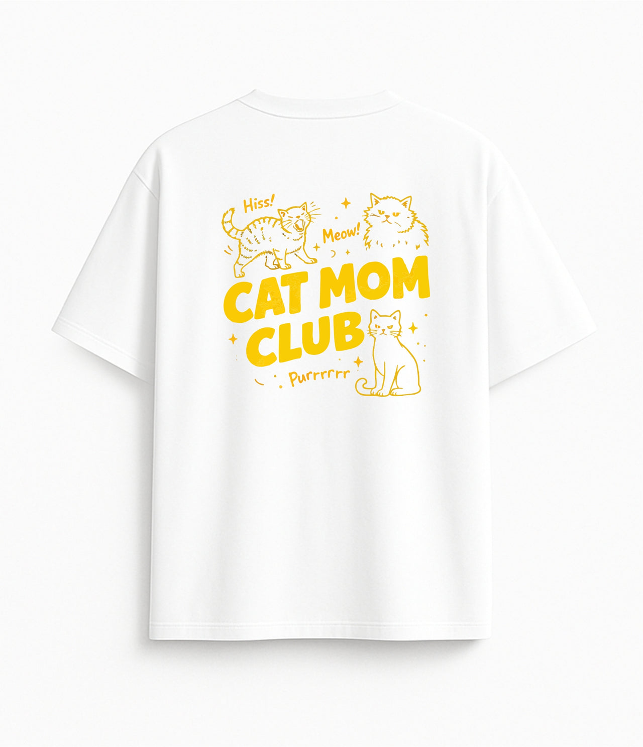 Oversized white T-shirt "Purrr club"
