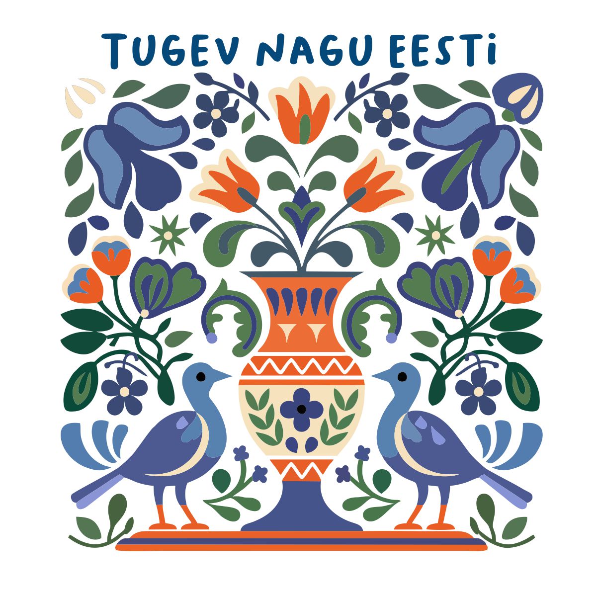 Valged UNISEX T-särgid "Tugev nagu Eesti"
