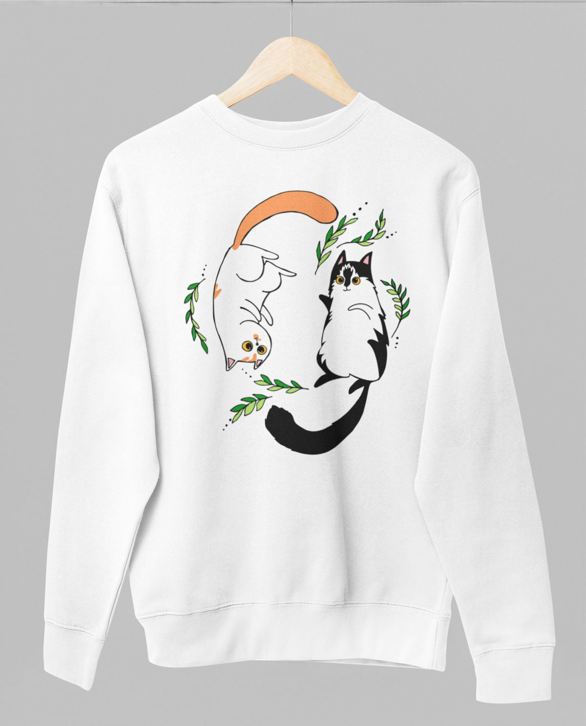 Valkoinen unisex collegepaita "Kisulit"