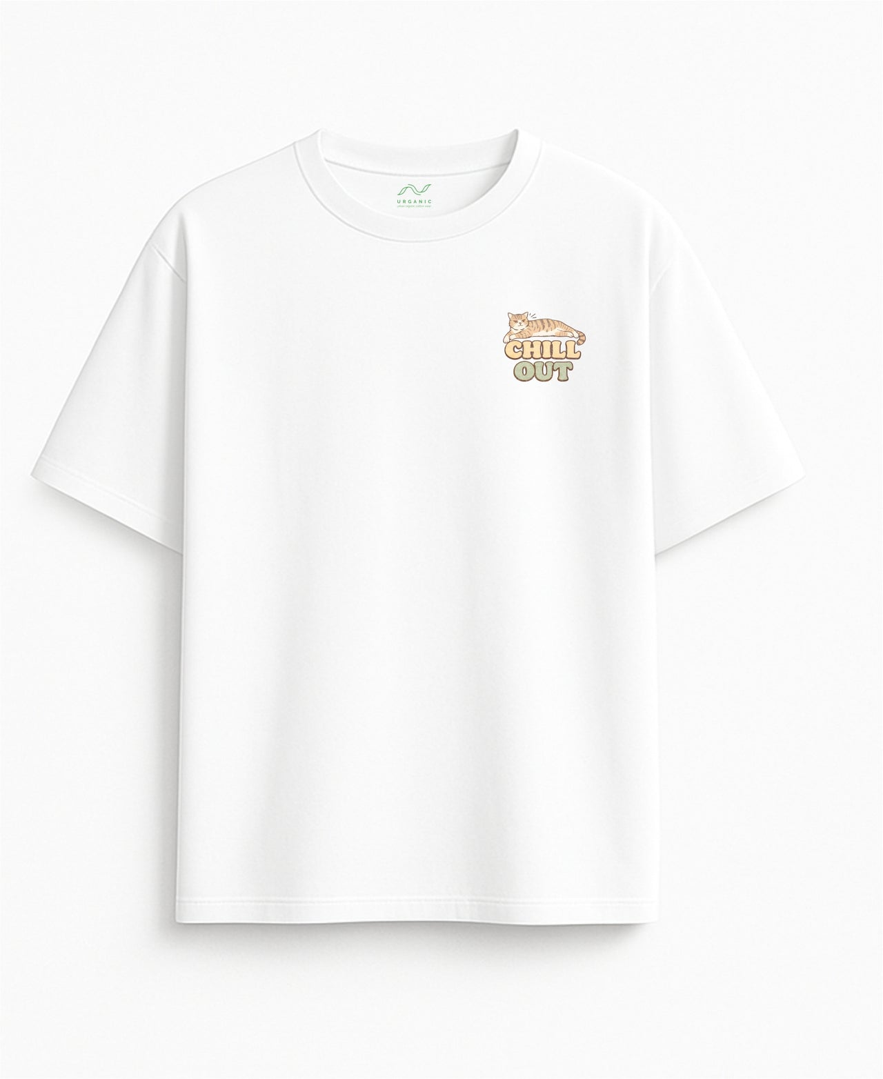 Oversized white T-shirt "Chill out"