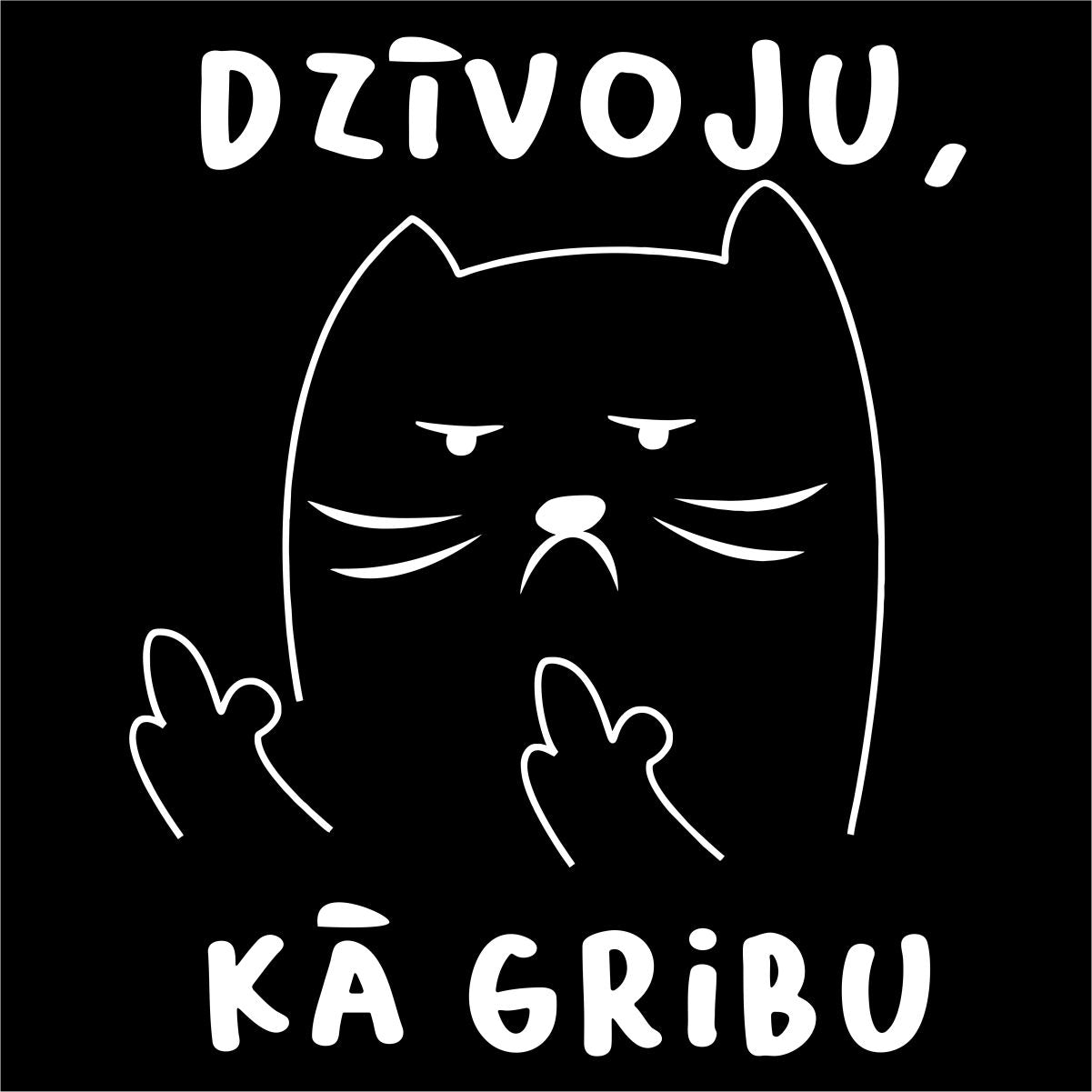 Melns UNISEX džemperis bez kapuces "Dzīvoju, kā gribu"