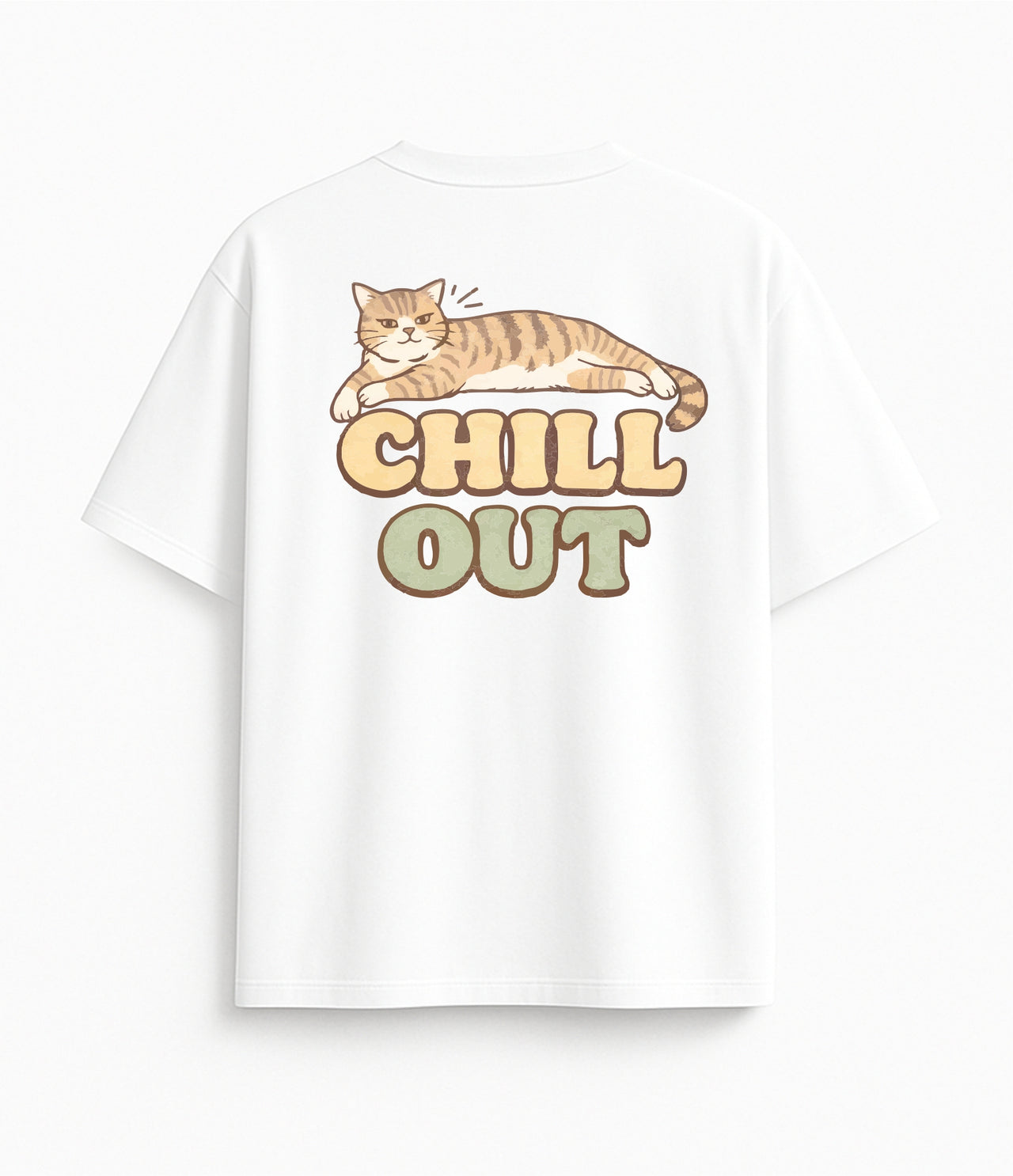Oversized white T-shirt "Chill out"