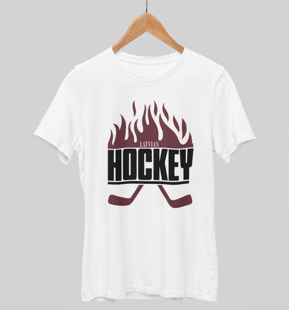 Balti UNISEX krekli "Latvian hockey"