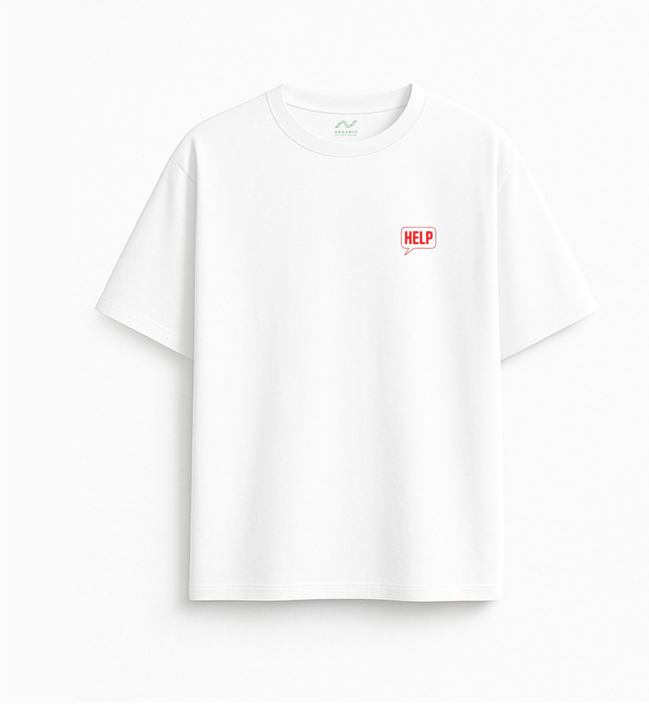 Oversized white T-shirt "Panic"