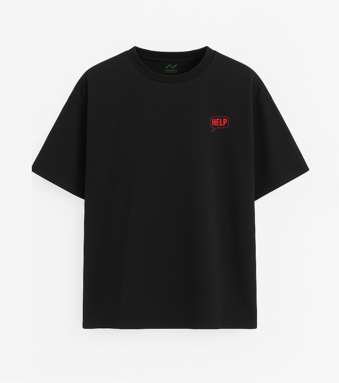 Oversized black T-shirt "Panic"